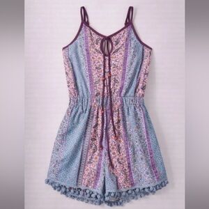 Boho Striped Paisley Sundress in Purple & Teal